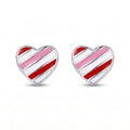 Amour Stripe Heart Earrings