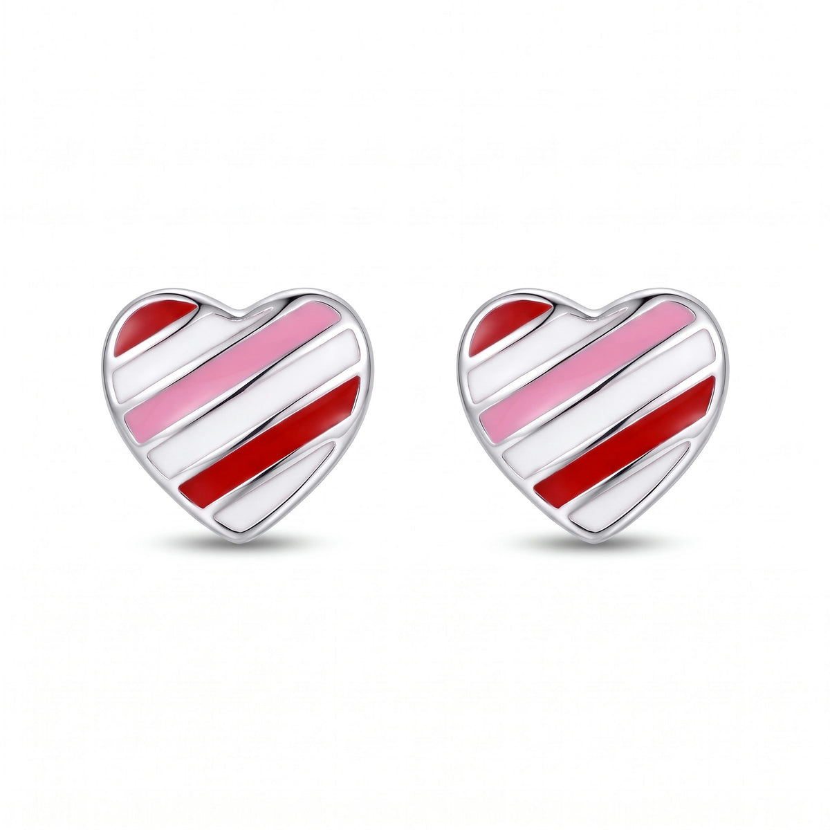Amour Stripe Heart Earrings