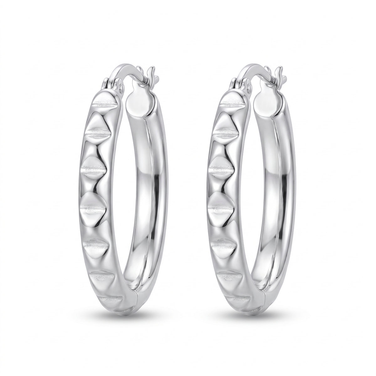 Elara Textured Hoop Earrings