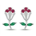 Ruby Tulip Earrings