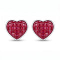 Rosalie Ruby Heart Earrings