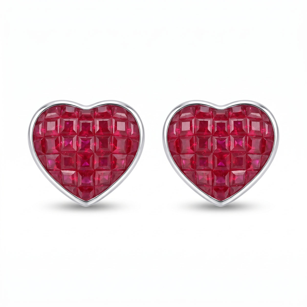 Rosalie Ruby Heart Earrings