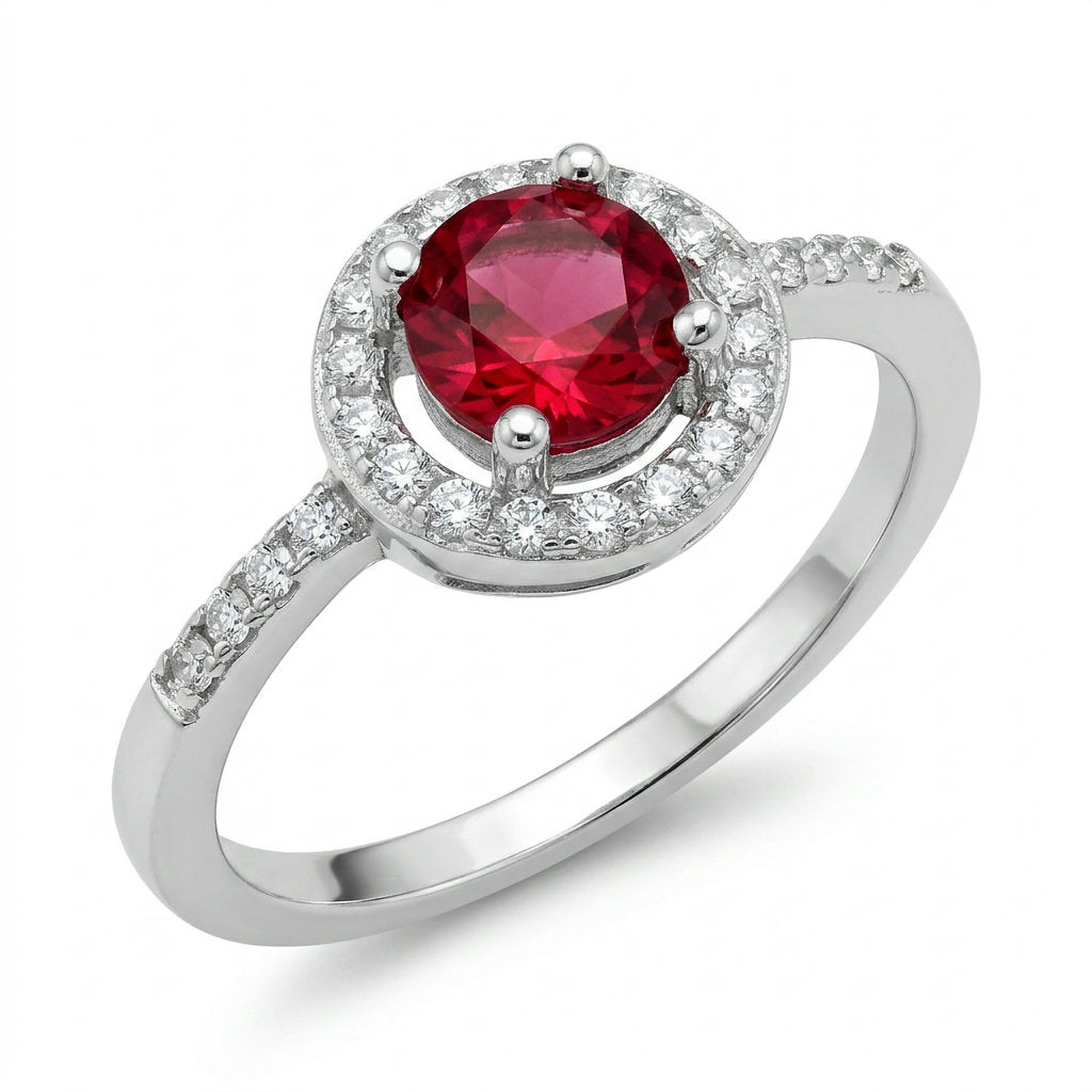 Ruby Halo Ring