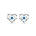 Evil Eye Heart Stud Earrings