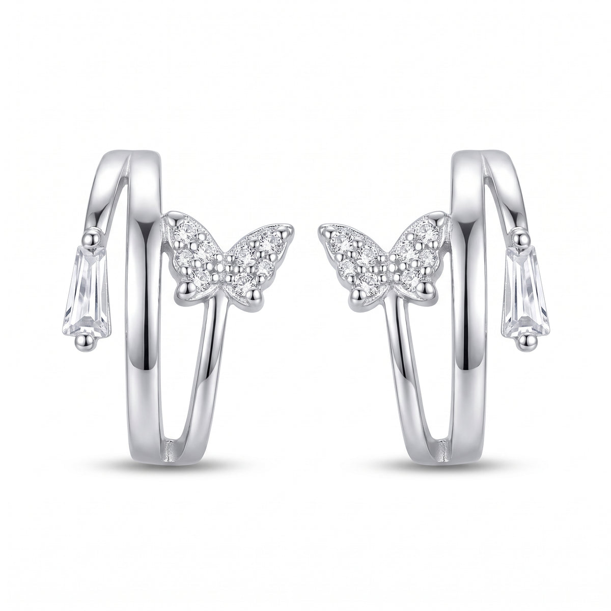 Crystal Curve Hoop Earrings