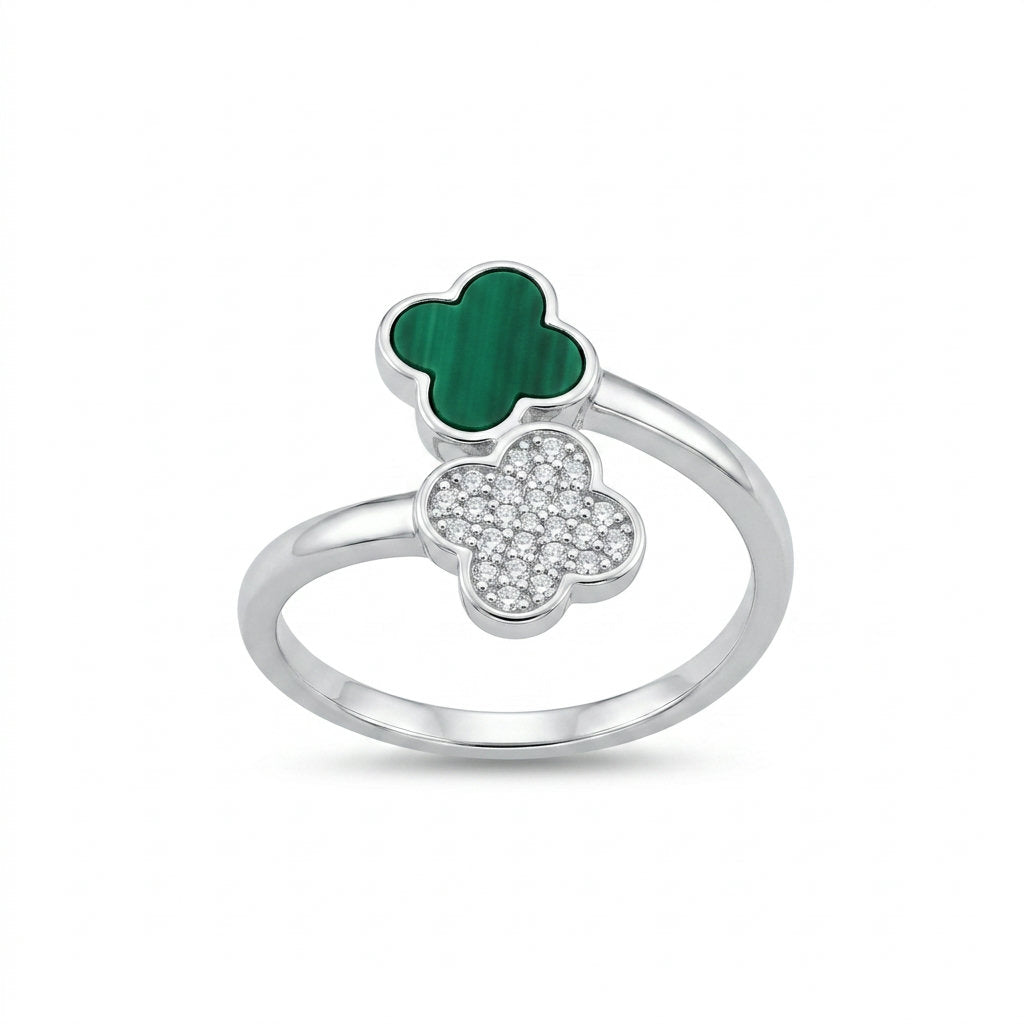 Emerald Clover Ring
