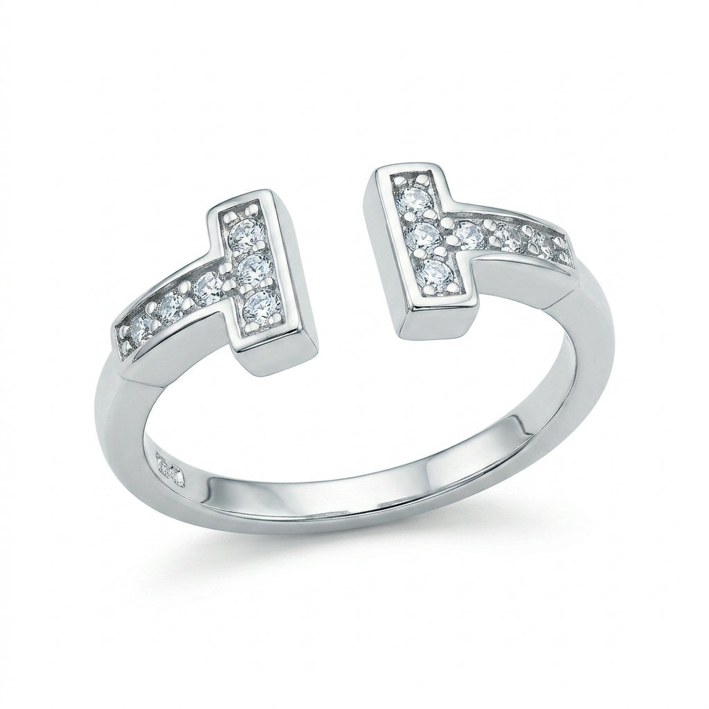 Twin Bar Spark Ring