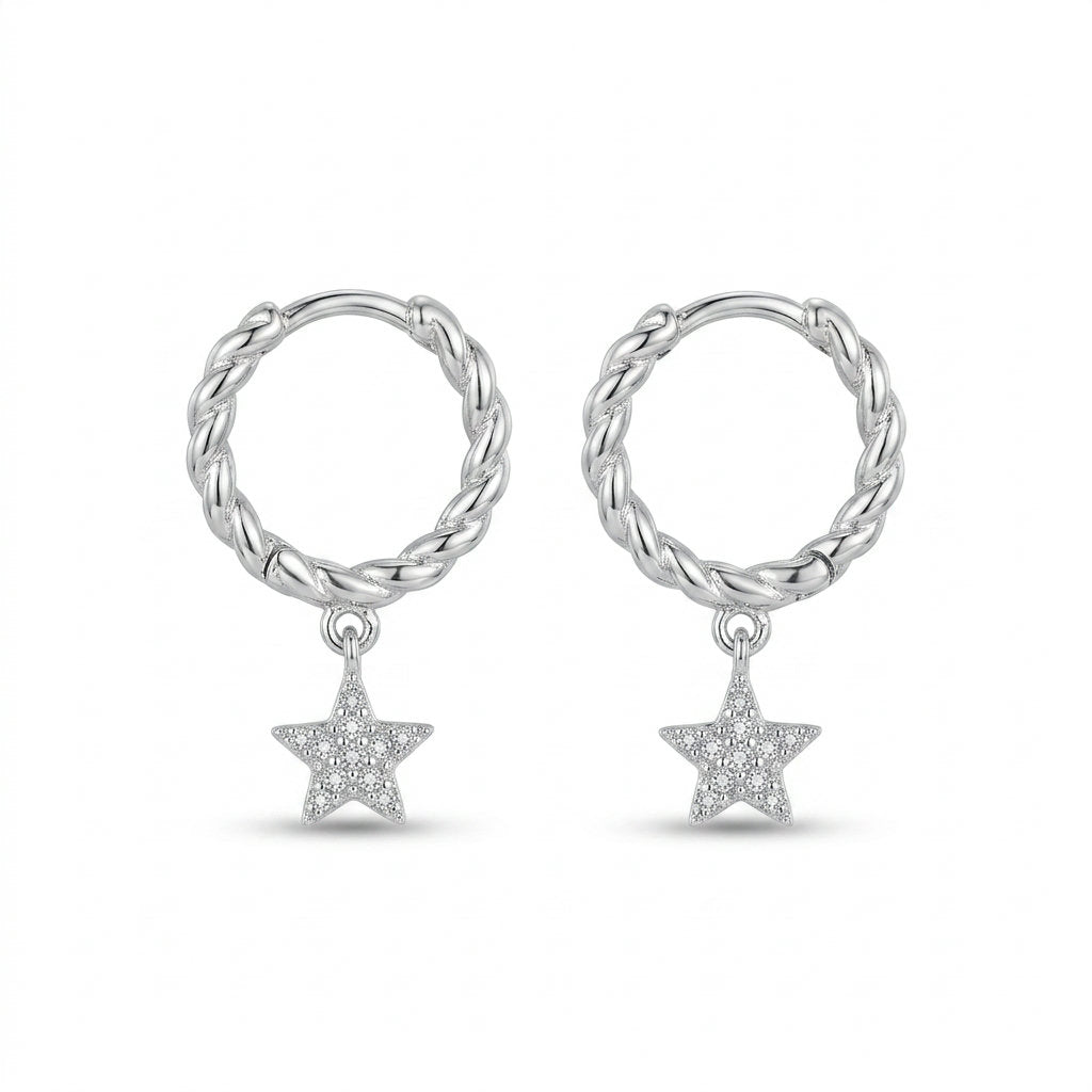 Star Hoop Earrings
