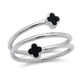 Obsidian Clover Wrap Ring