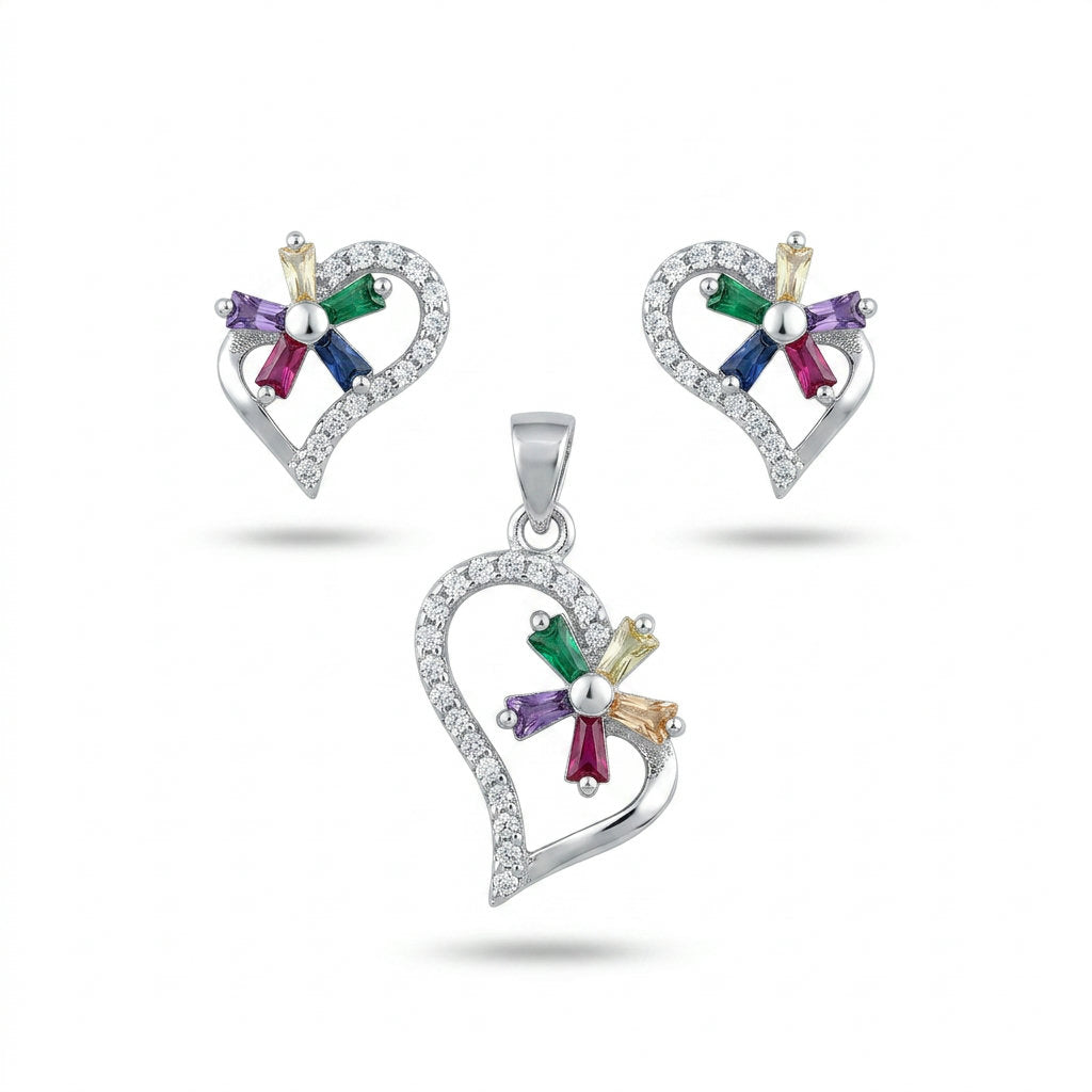 Rainbow Heart Half Set