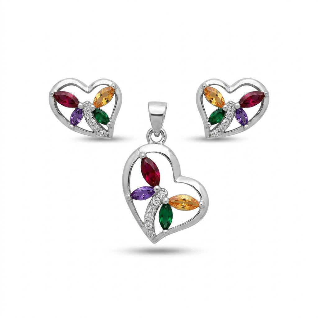 Rainbow Heart Half Set