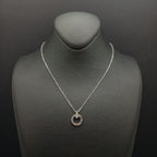 Screw Circle Crystal Necklace