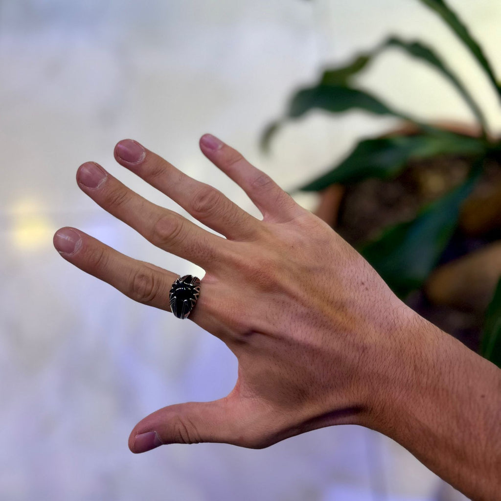 Prestige Black Ring (Semi-Precious Stone)