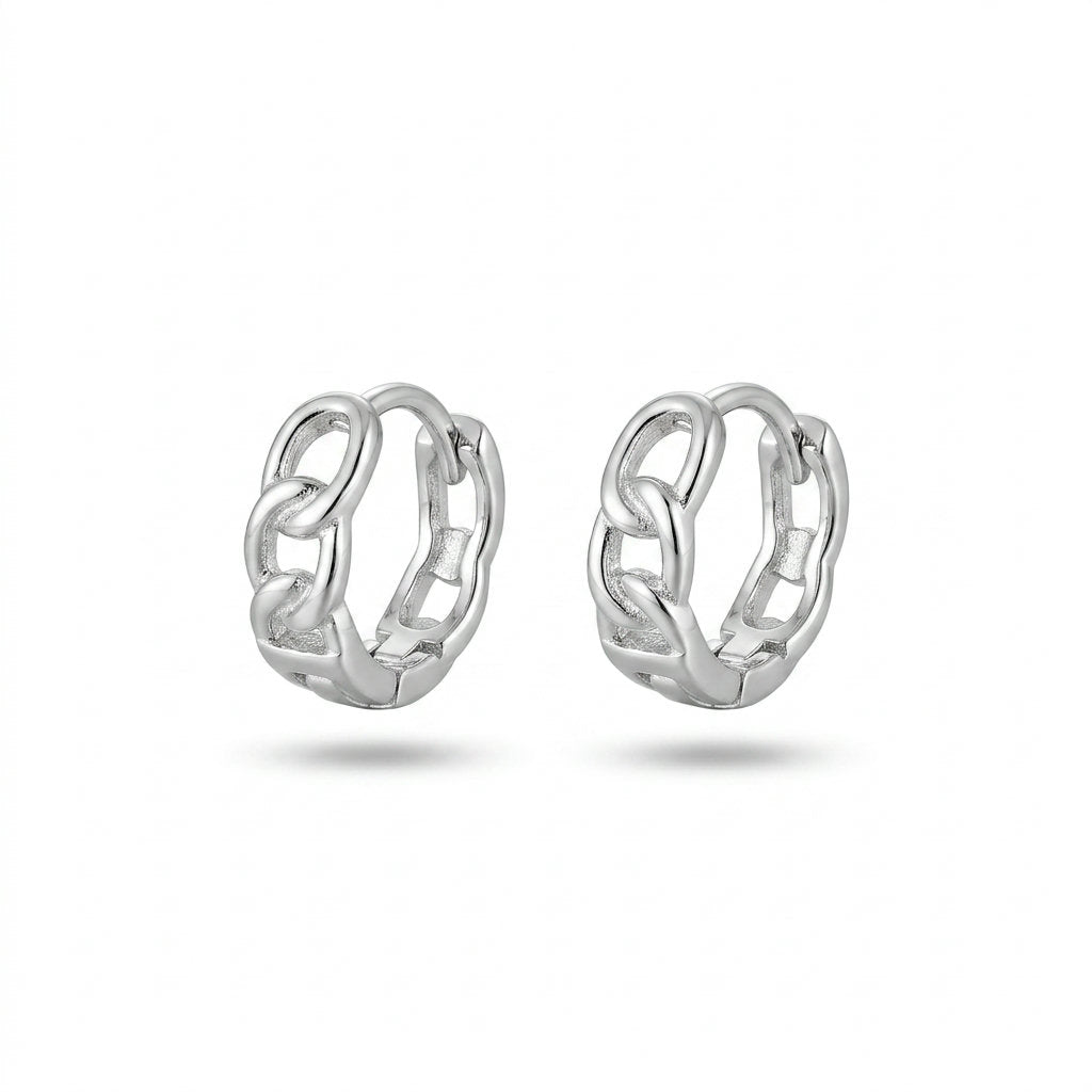 Chain Huggie Hoops