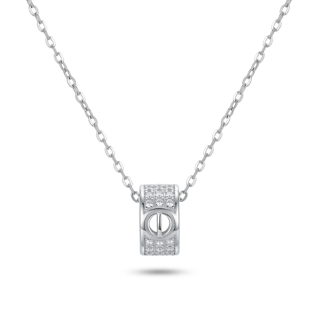 Screw Link Crystal Necklace