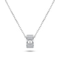 Screw Link Crystal Necklace
