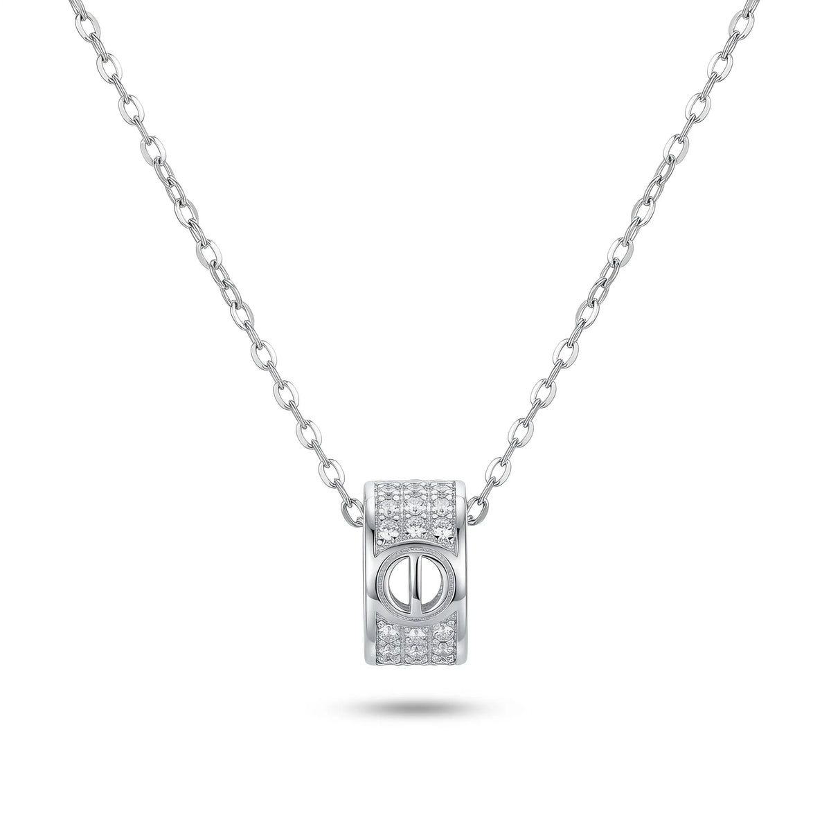 Screw Link Crystal Necklace