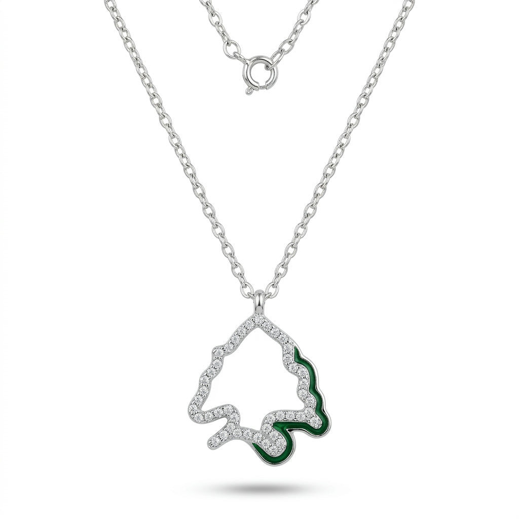 Lebanese Cedar "White/Green" Necklace
