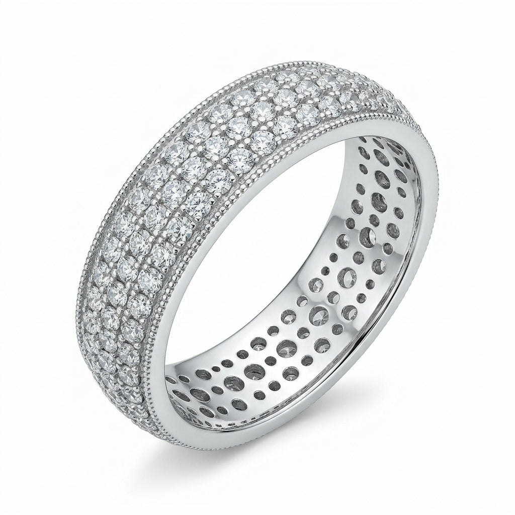 Sterling Silver Pavé Ring