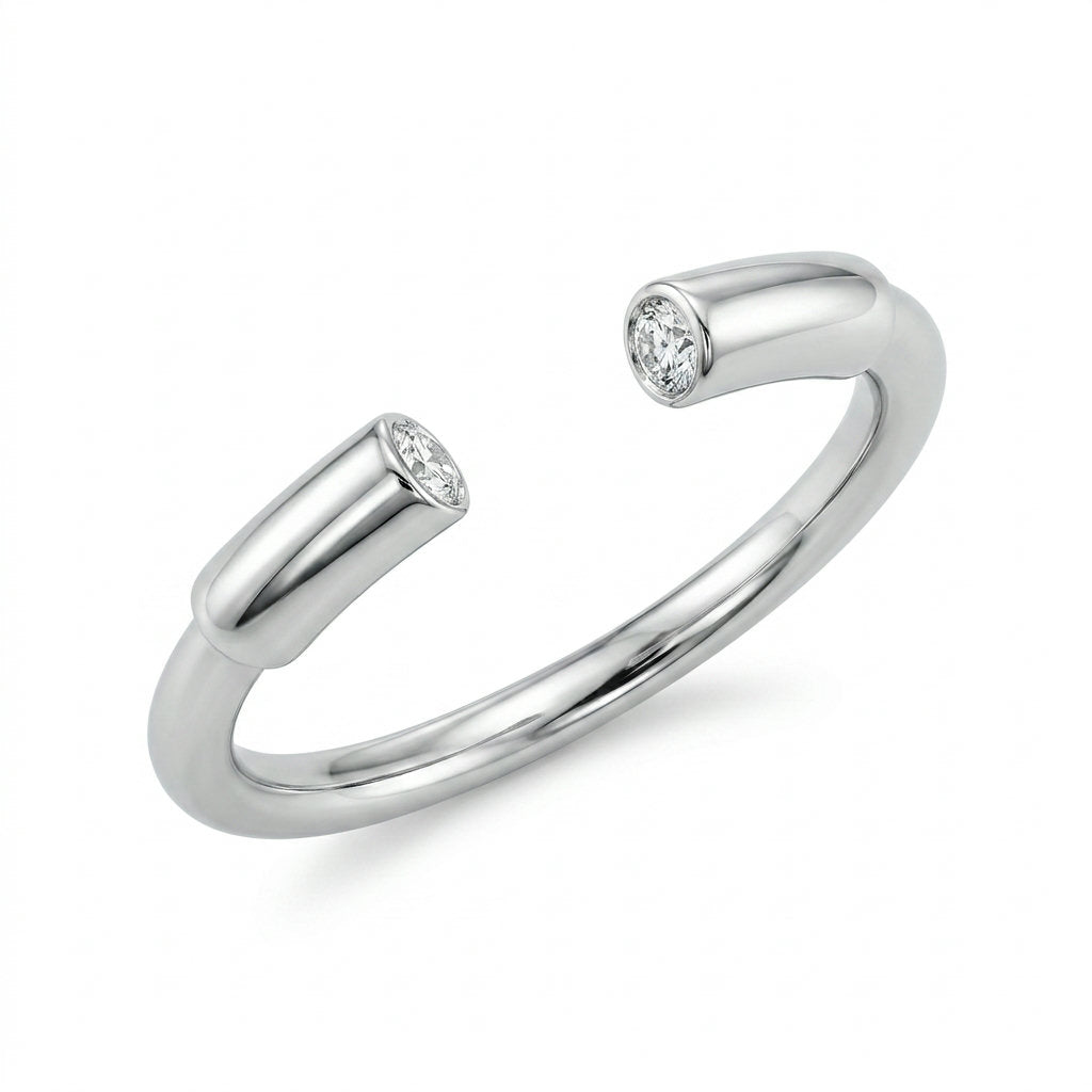 Open Diamond Cuff Ring