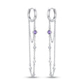 Amethyst Chain Drop Earrings