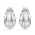 Ribbed Pearl Hoop Earrings