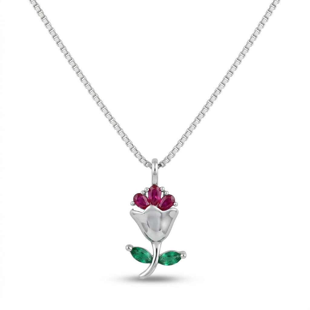 Ruby Tulip Necklace