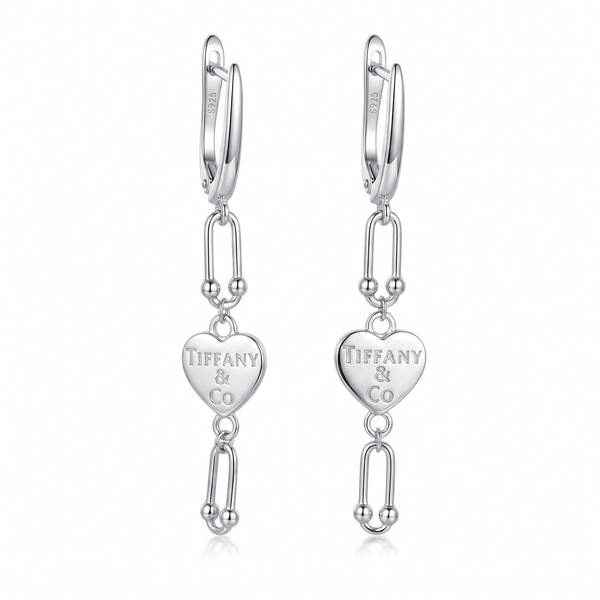 Tiffany Heart Link Earrings