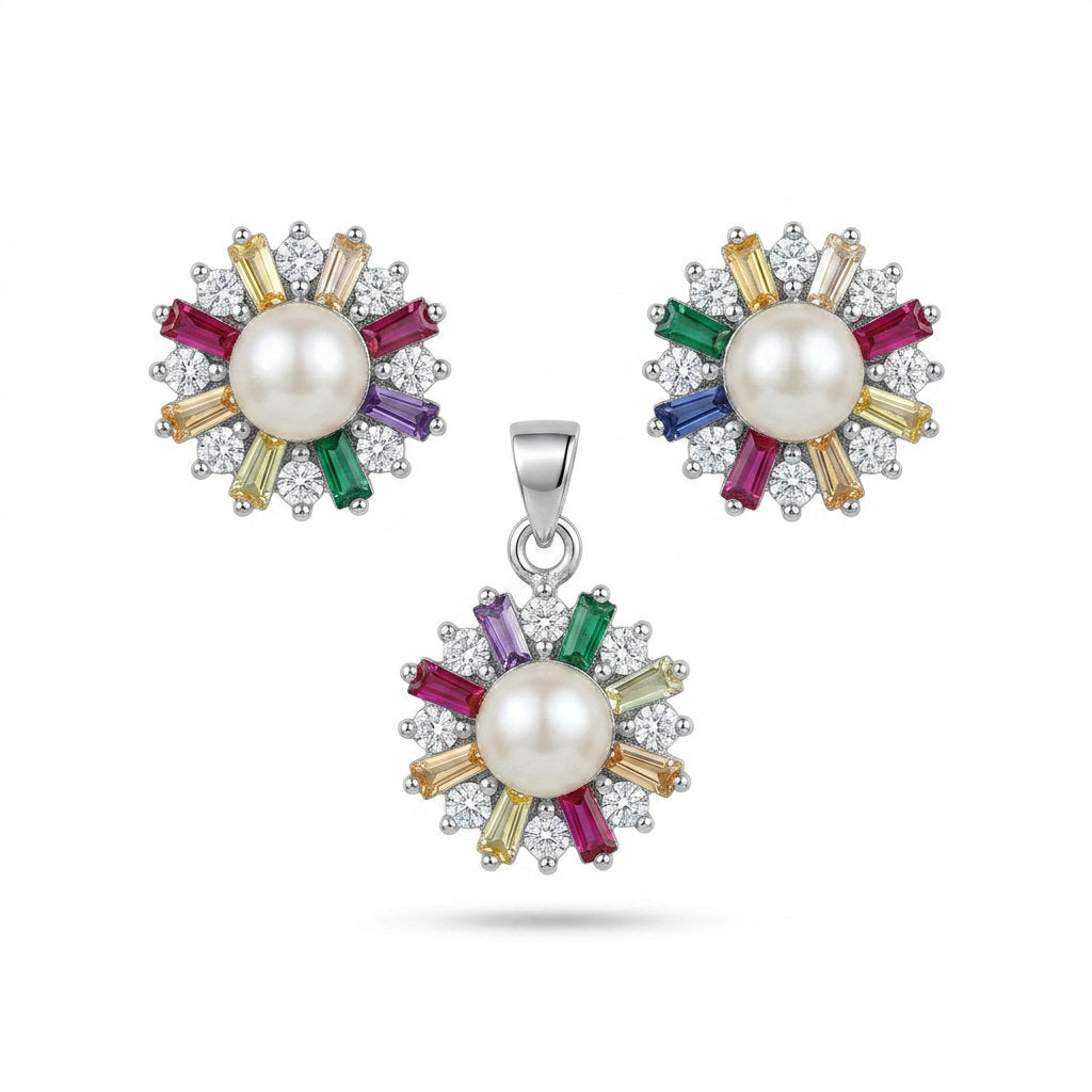 Floral Pearl Sparkle Half Set