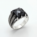 Obsidian Crown Ring