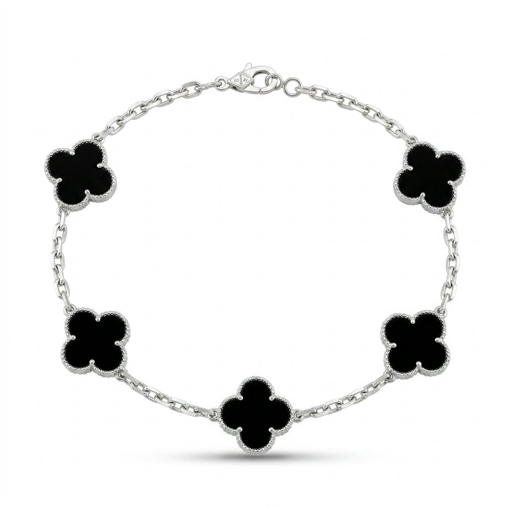 Men's Van Cleef Clover Black Bracelet