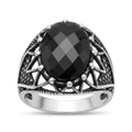 Obsidian Crown Ring