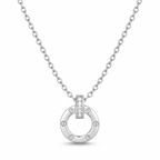 Screw Circle Crystal Necklace