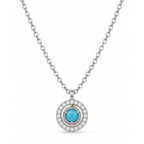 Celeste Blue Halo Necklace