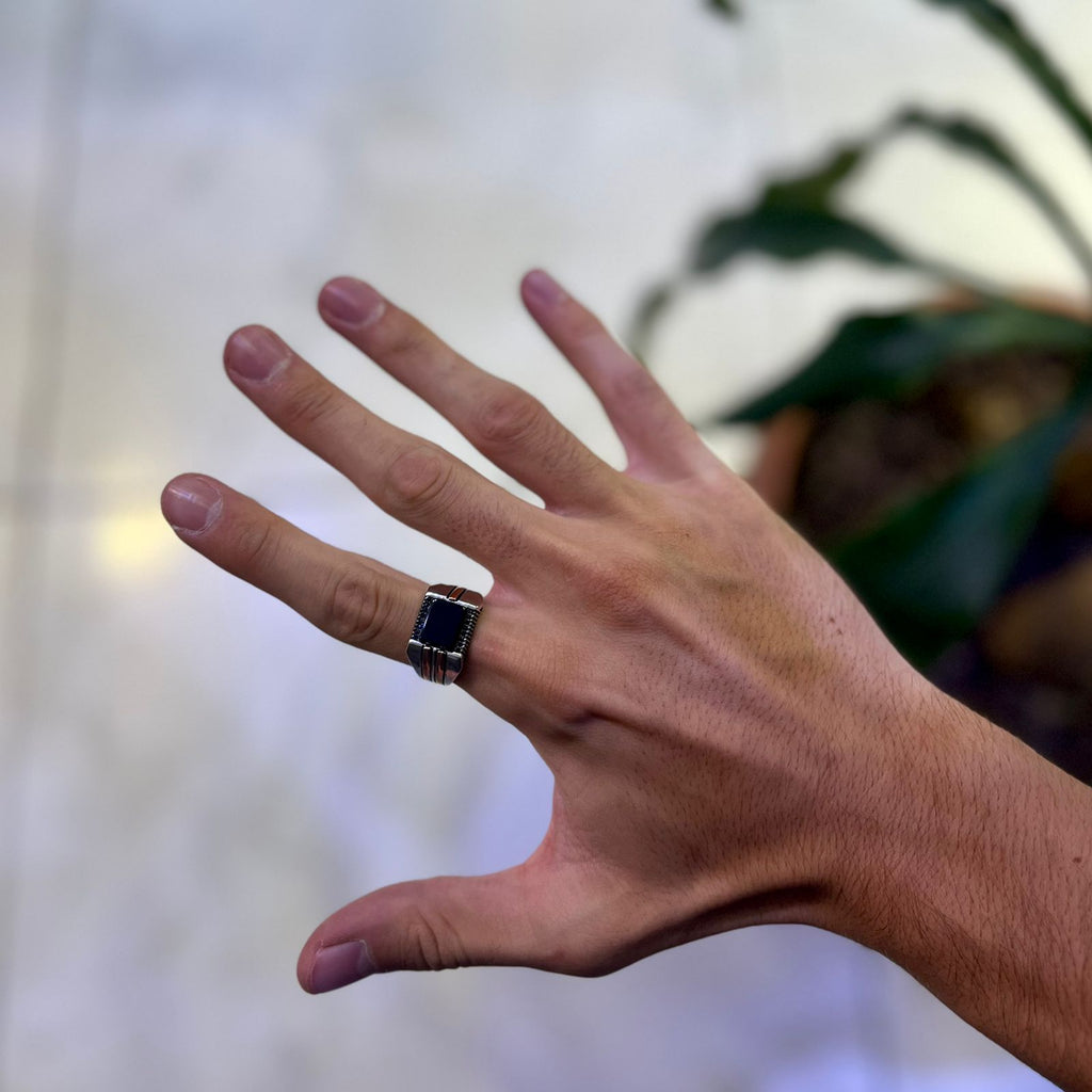 Elite Black Ring (Semi-Precious Stone)