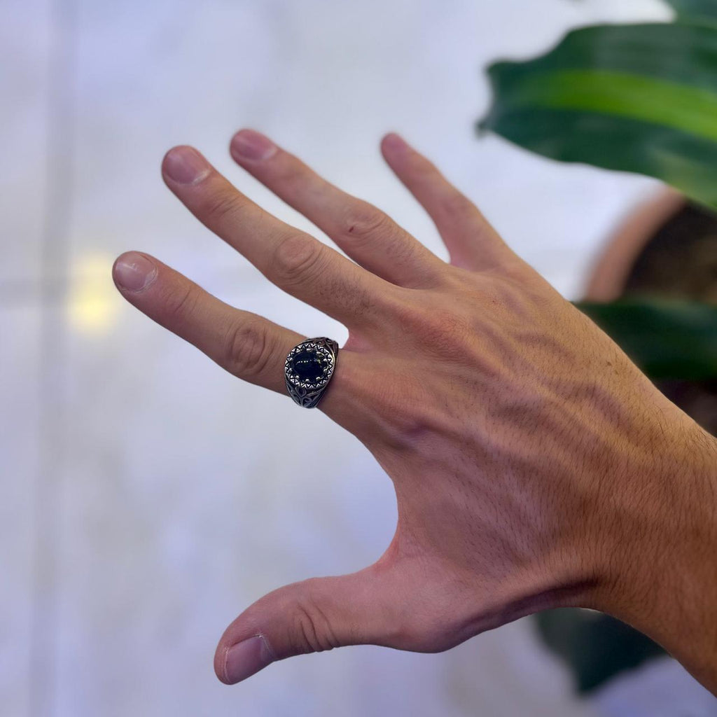 Imperial Black Stone Ring (Semi-Precious Stone)