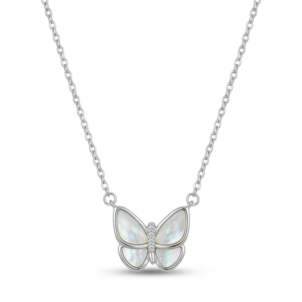 Mother of Pearl Butterfly Necklace