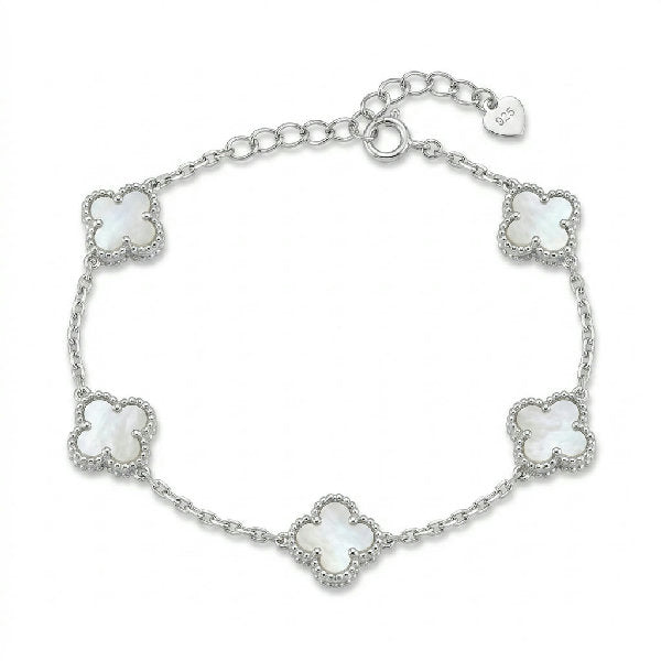 Van Cleef White Clover Bracelet