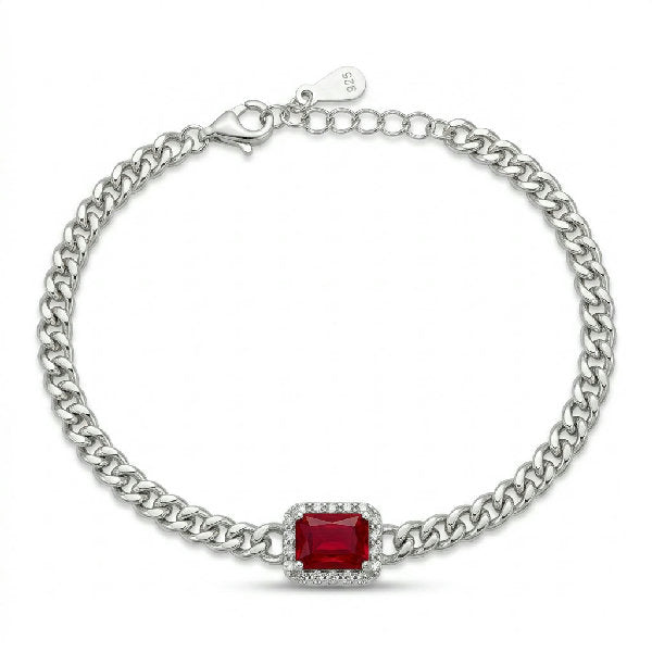 Ruby Gem Stone Bracelet