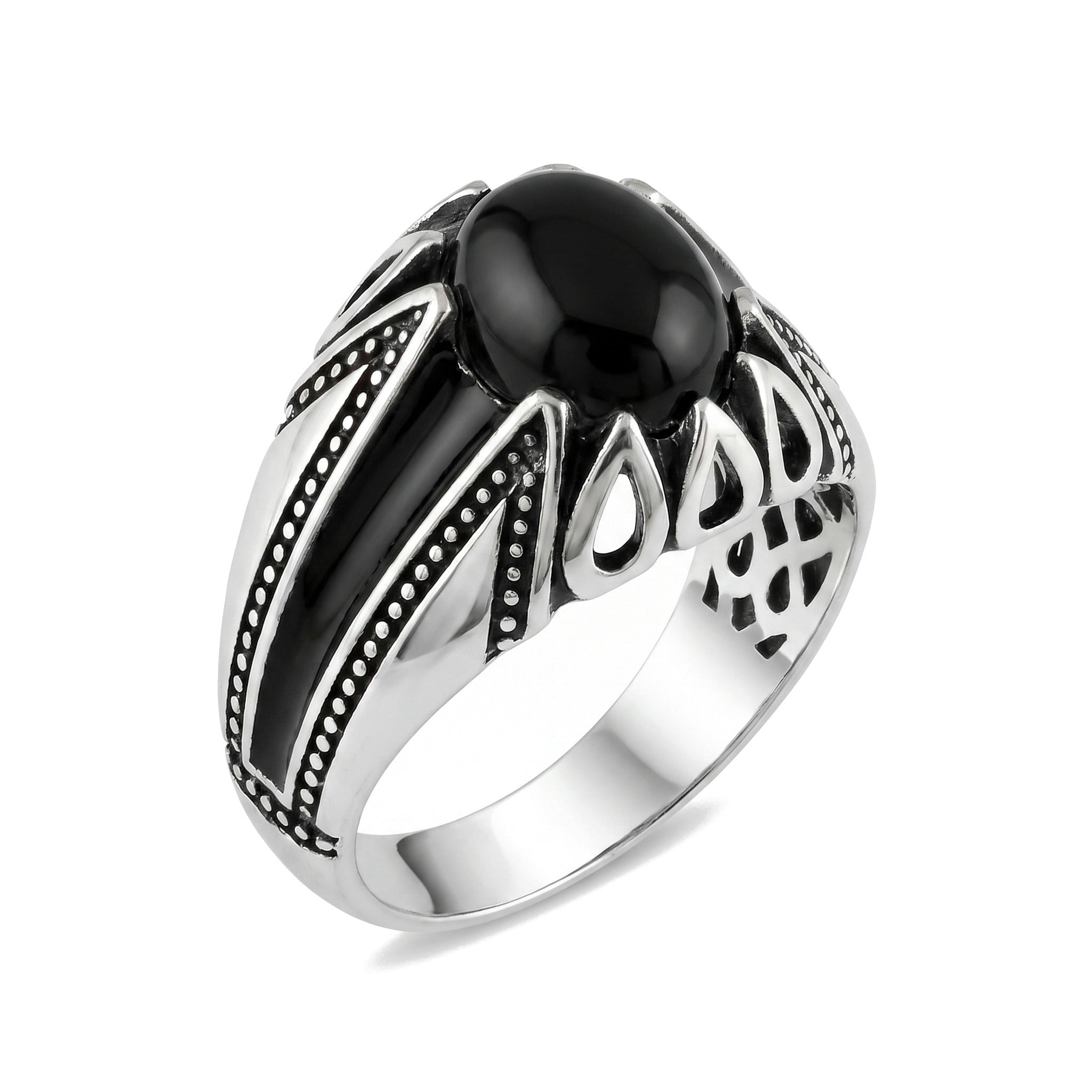 Prestige Black Ring (Semi-Precious Stone)