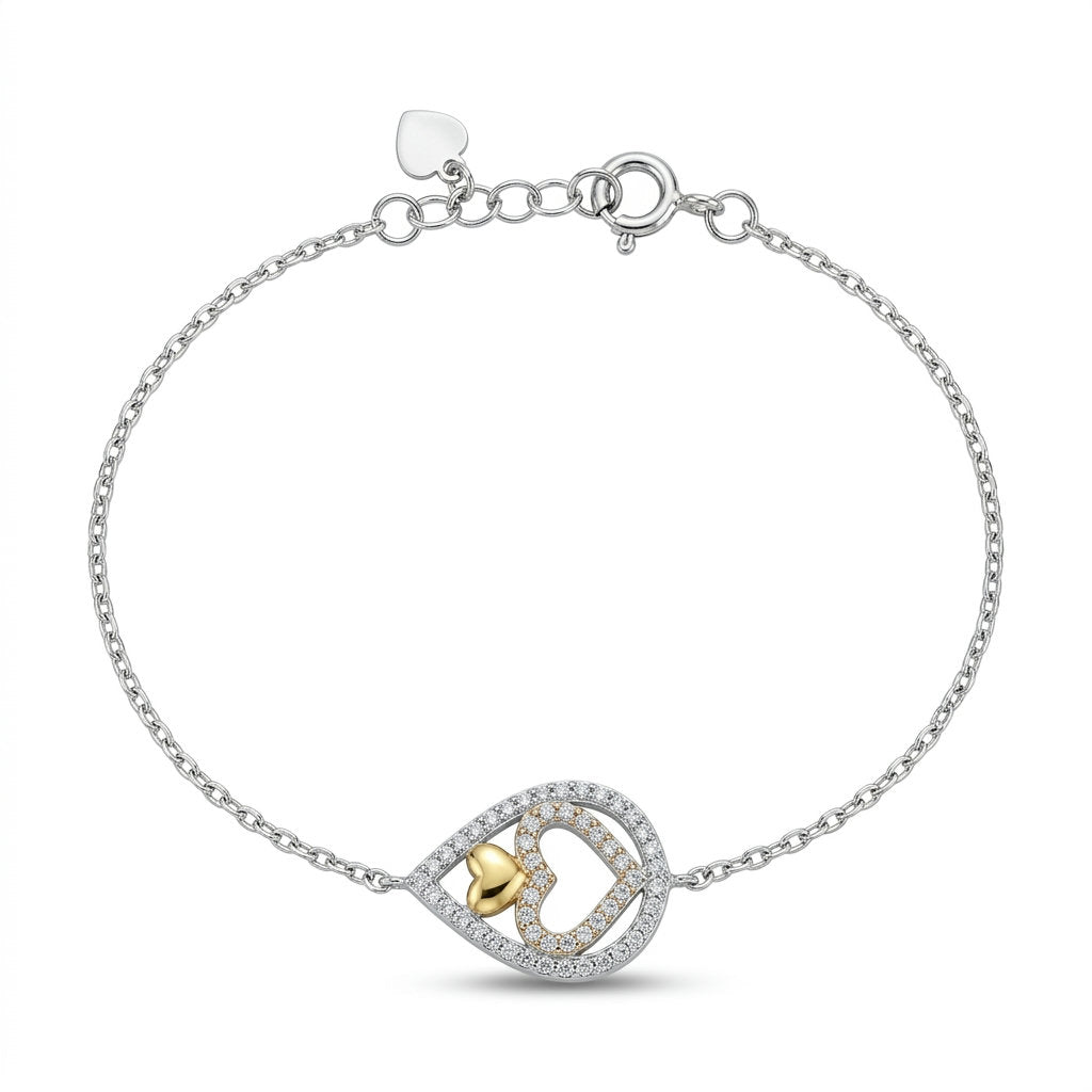 Golden Heart Drop Bracelet