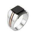 Elite Black Ring (Semi-Precious Stone)
