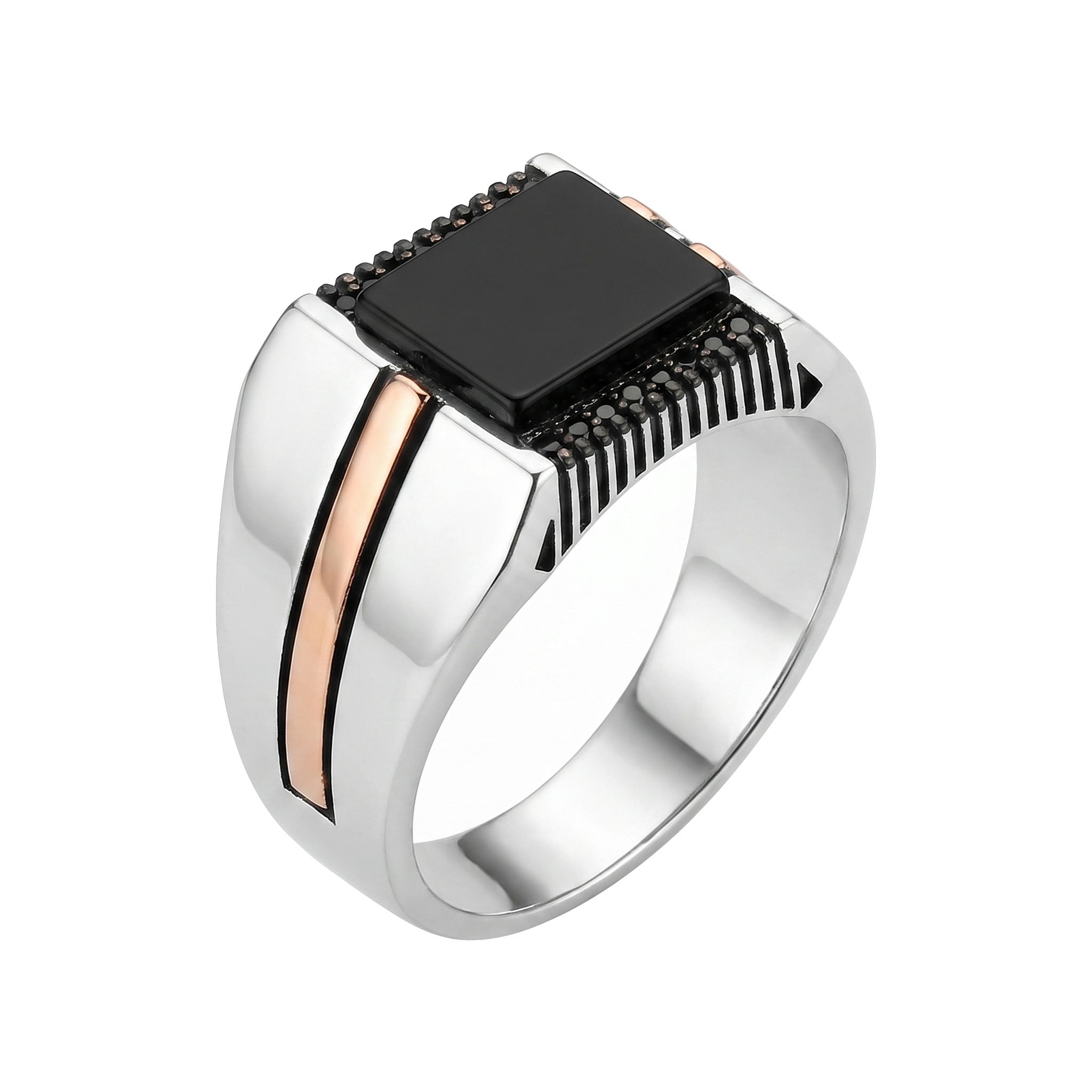Elite Black Ring (Semi-Precious Stone)