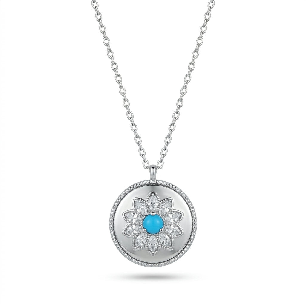 Turquoise Lotus Medallion