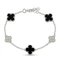 Van Cleef Black & White Clover Bracelet
