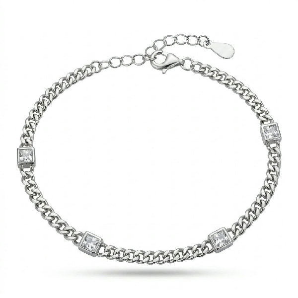 Crystal Station Curb Bracelet