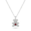 Ruby Teddy Necklace
