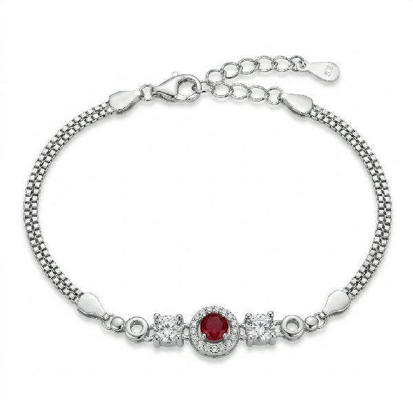 Ruby Glow Link Bracelet