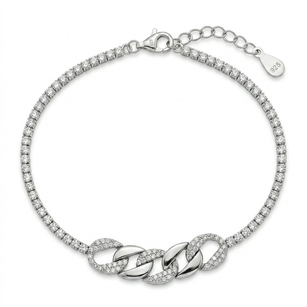 Crystal Tennis Link Bracelet