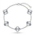 Van Cleef Striped Clover Bracelet